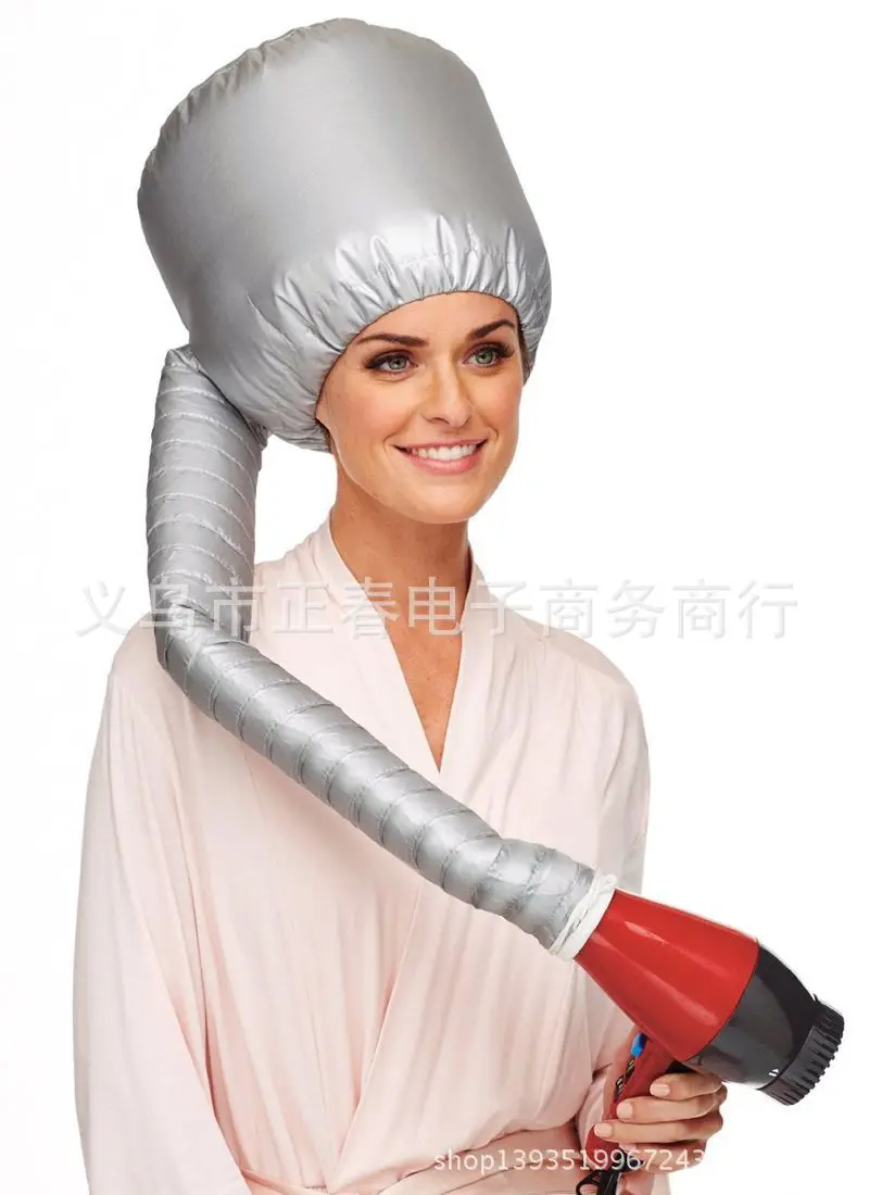 Professional Comfort Home Portable Salon hair dryer cap Hood Bonnet Attachment Silver Color Haircare Bonnet dryer attachment