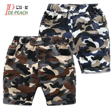 DE PEACH/летние камуфляжные шорты для маленьких мальчиков детские хлопковые шорты для мальчиков пляжные шорты спортивные штаны детская одежда От 3 до 8 лет