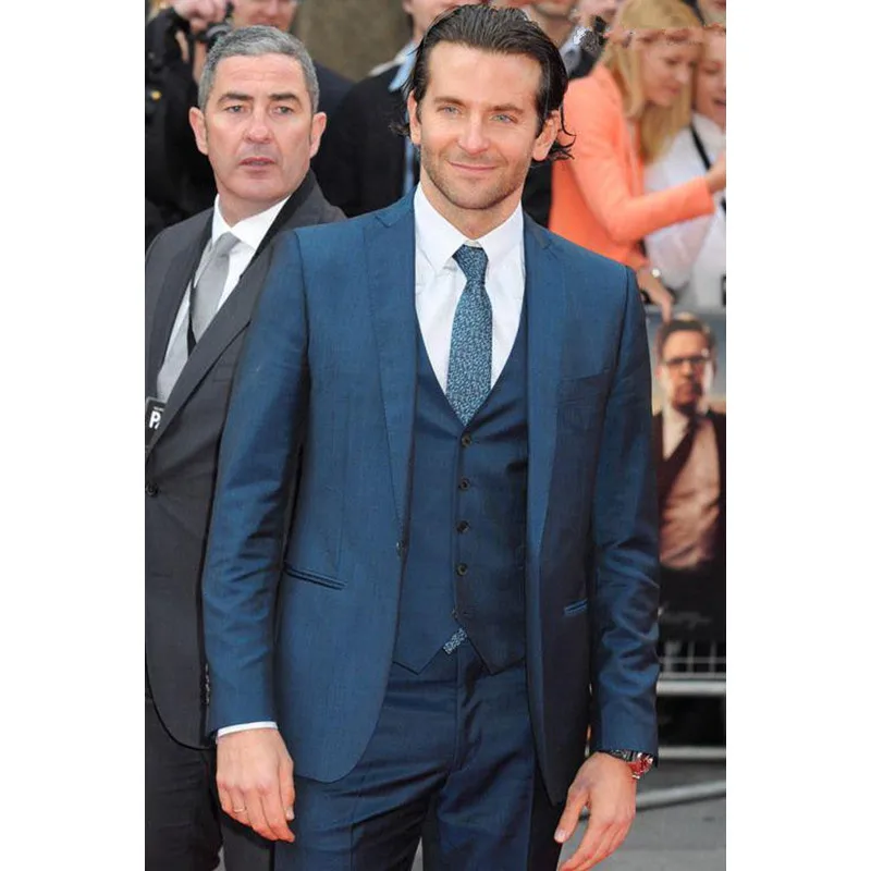 

Custom Made Blue Groom Tuxedos One Button Wedding Suits For Man Groomsman Suits Formal Suit (Jacket+Pants+vest) K538
