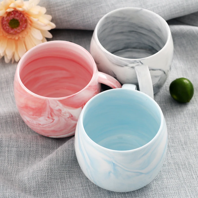Современная мраморная керамическая кружка для молока, кофе, чая, воды мраморная чашка с ручкой серый синий розовый посуда для напитков подарки