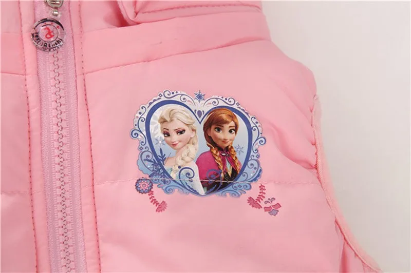 Коллекция года, детский зимний теплый жилет принцессы Анны и Эльзы для девочек верхняя одежда с капюшоном, пальто ветровка для мальчиков с принтом аниме хлопковое пальто