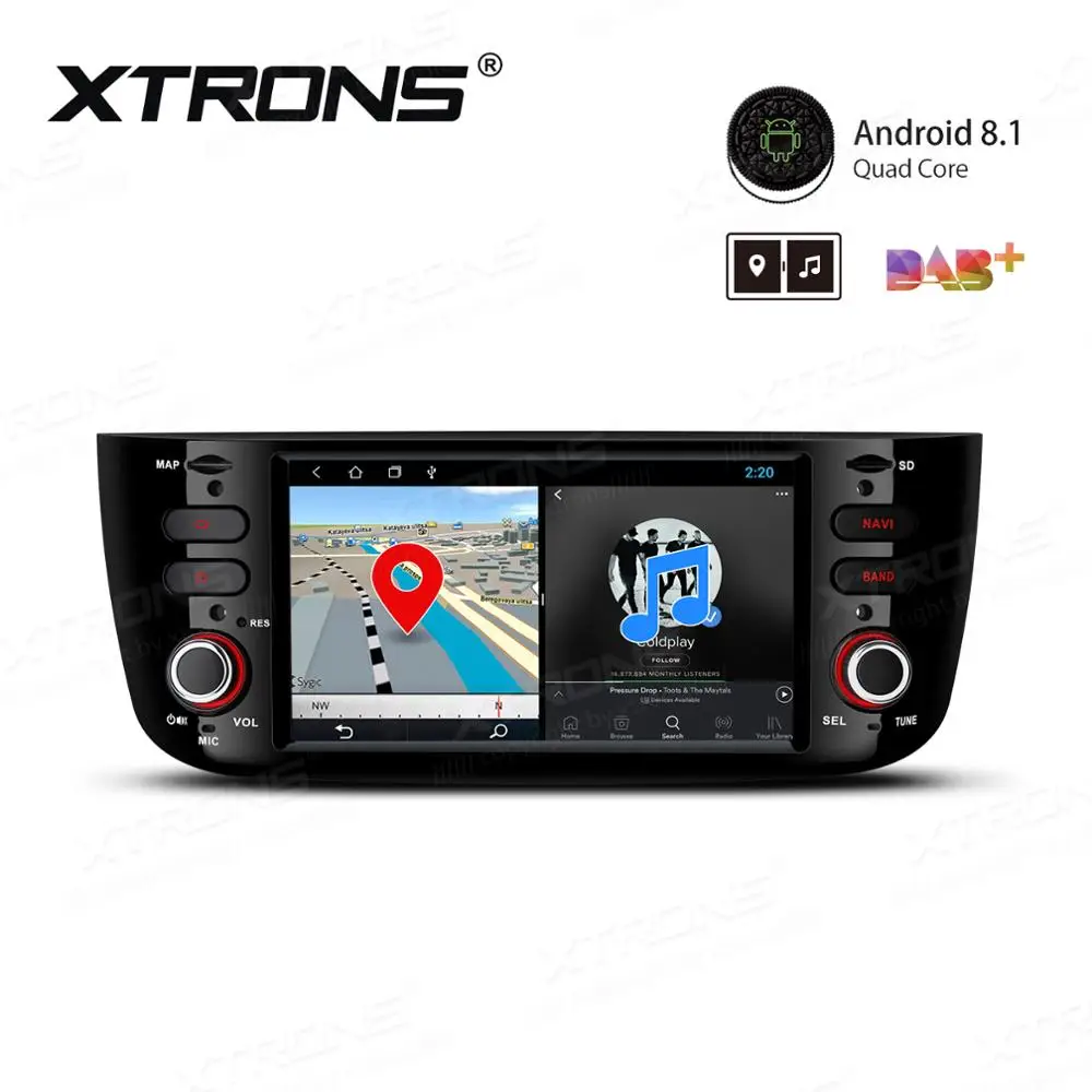 Cheap XTRONS 6.2" Android 8.1 Car Multimedia System RCA GPS Navigation for Fiat Punto (199/310) Linea 2012-2016 NO DVD 1