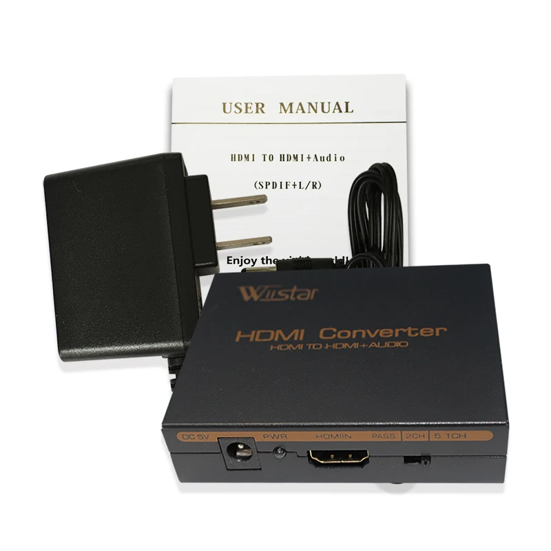 

1000 pcs hdmi to hdmi &R/L& spdif audio with 2.1/5.1ch hdmi audio extractor
