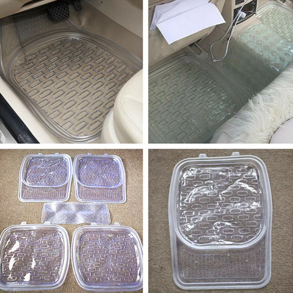 

2Colors Car Interior PVC Floor Mats Universal Fit 5pcs Weather Protection Floor Mat Anti-Slip Foot Pads Rugs Mat