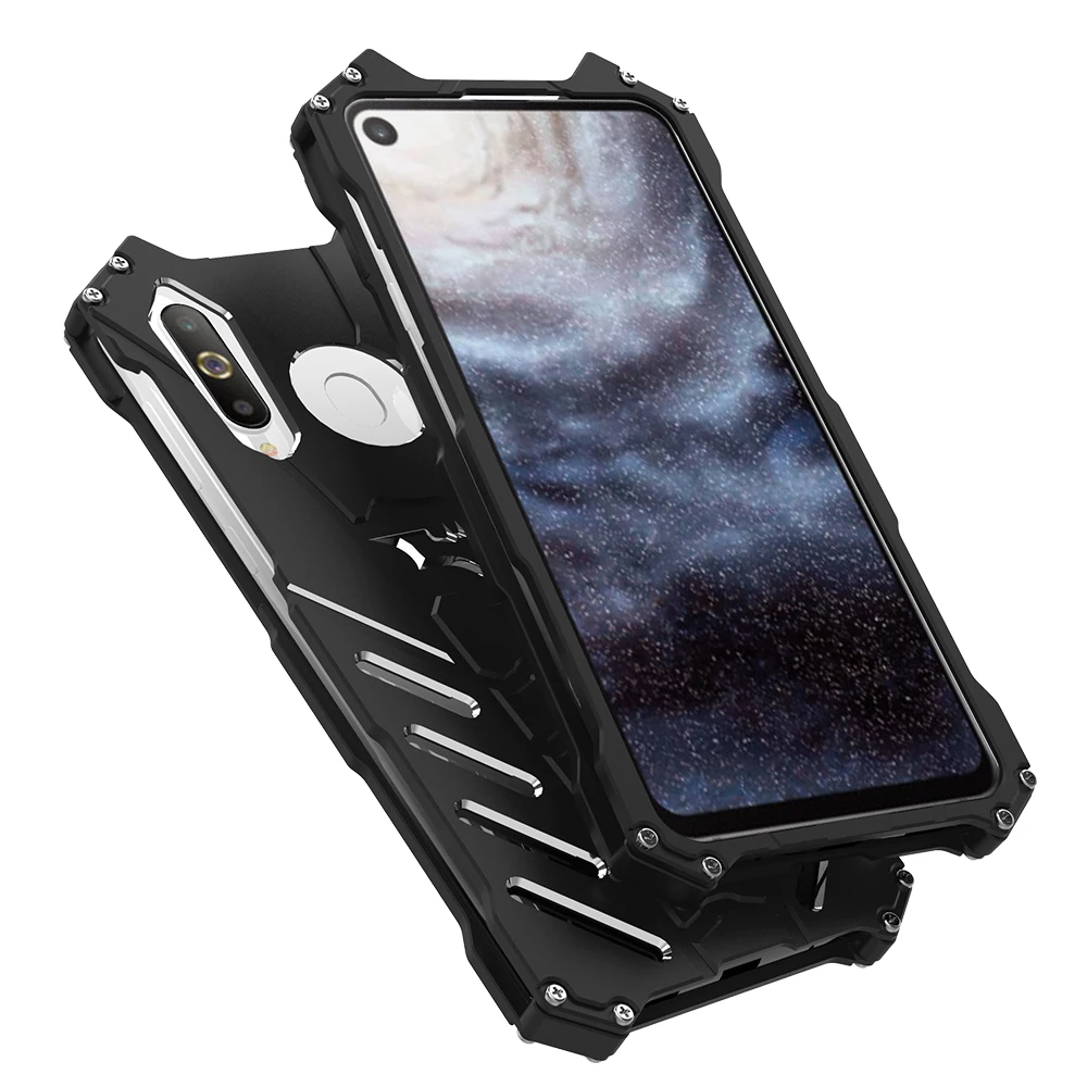 

Shockproof Metal Case For Samsung Galaxy A9S A8S Hard Cover Heat Dissipation Superhero Outdoor Sports+Straps+Stand