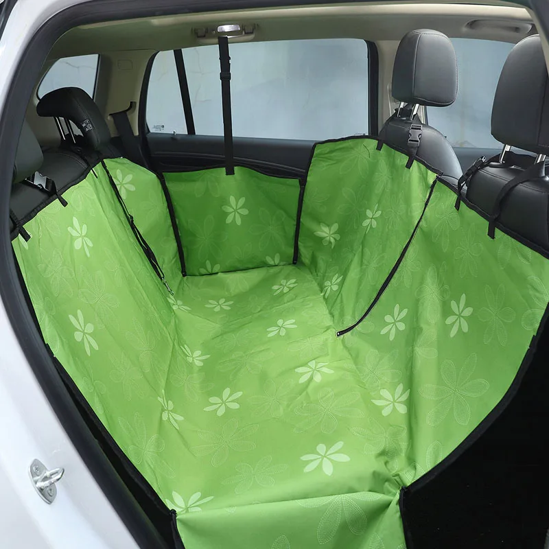 Переносчики для домашних животных Оксфорд автомобильный чехол для сиденья для домашних животных непромокаемый матрасик для домашних животных собака Автомобильная накидка на автомобильное сиденье для животных кровать сверхмощный Кот Гамак Собака автомобильный протектор - Цвет: Green Flower