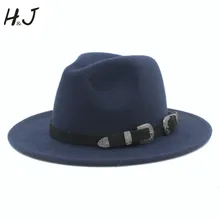 Шерстяная фетровая шляпа с широкими полями для мужчин и женщин, для джентльменов, Элегантная Леди, зима-осень, джазовая церковная крестная шляпа, шляпы сомбреро, ретро лента