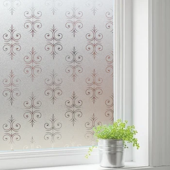 

No Glue Privacy Decorative Window Film Static Cling Self-adhesive Opaque Glass Sticker Home Decor Crown