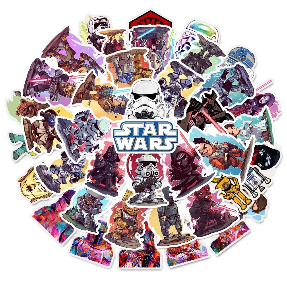 50 шт. наклейки STAR WARS s Pack персонажи фильмов наклейка для самодельный скейтборд мотоцикл багаж ноутбук стикеры с рисунком из мультфильма наборы