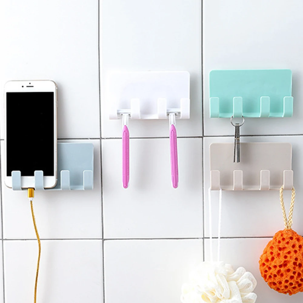 Practical Wall Sticking Phone Charging Holder Socket Strong Sticky