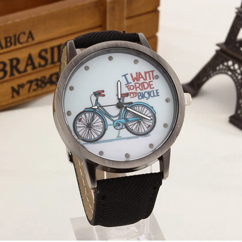 2018 модные брендовые кварцевые часы с изображением велосипеда Мультяшные женские