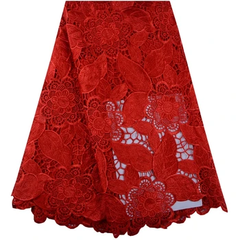 

2017 New Design Cheap Price Red African Lace Fabrics High Quality Guipure Lace Fabric For Party Dress Nigerian Lace Fabric 1015