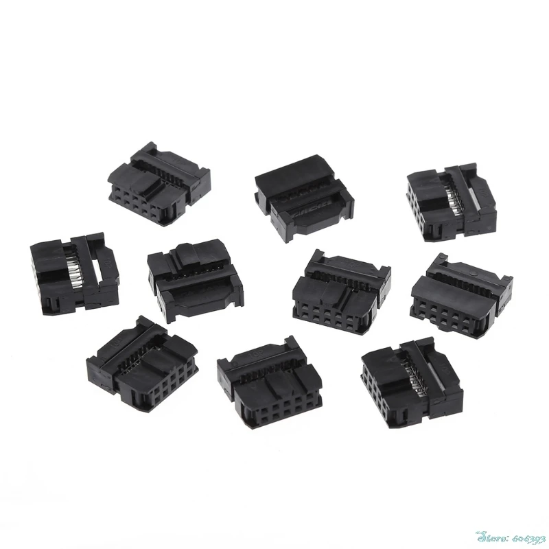

10Pcs/Set FC-10P 2x5Pin Dual Row Pitch 2.54mm IDC Socket Connector Female Header