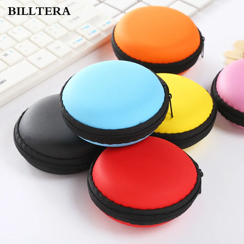 Fashion Mini Round Coin Purse Bag Women Neutral Earphone Case Wallet Data Cable Storage Box Portable Ear Phone Key Headset Pouch | Багаж и