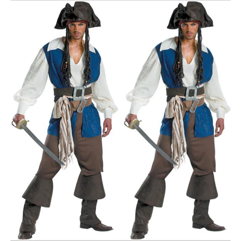 Мужской пиратский костюм Ahoy Matey High Seas, маскарадный костюм для взрослых Buccaneer, капитан Джек Воробей, маскарадная одежда на Хэллоуин, костюмы