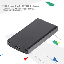 Portable High Speed USB 3.1 3.0 Type-C M.2 NGFF SSD Enclosure Single Bay External SSD Mobile Box Solid State Drive Case for 2242