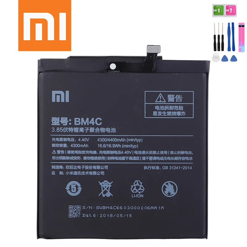 Xiao mi BM4C аккумулятор для мобильного телефона Xiaomi mi x запасная батарея 4400 мАч Высокая емкость батареи для телефона+ Инструменты