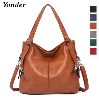 

Yonder genuine leather women bag fashion shoulder bag female large capacity handbags drop shipping tote bag hobo ladies bags red