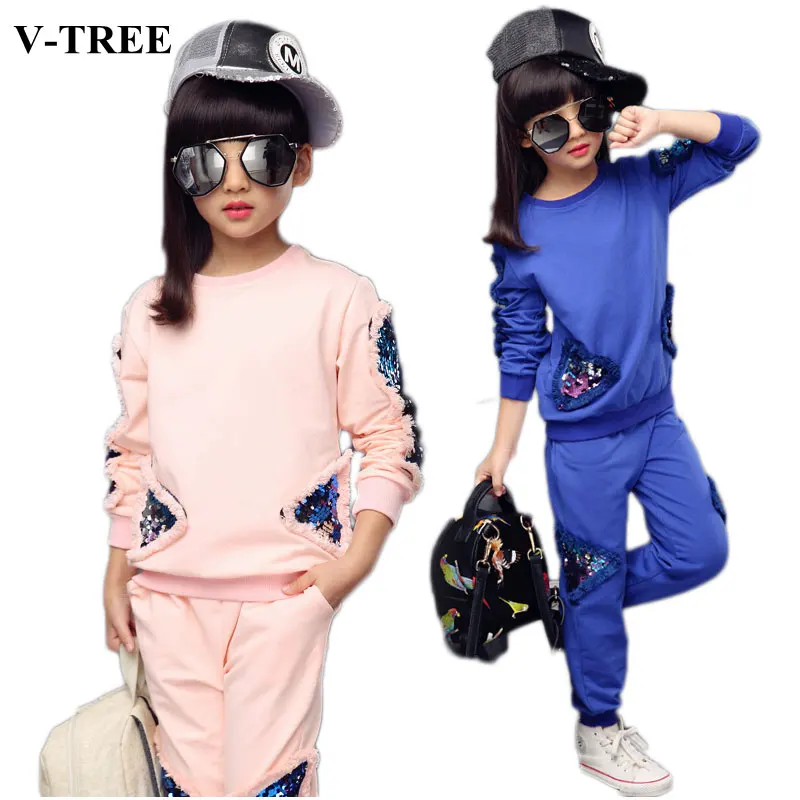 

Spring Girls Clothing Set Long Sleeve Shirts+pants Clothes Sets For Teenager Girls Sport Suit School Kids Tracksuit