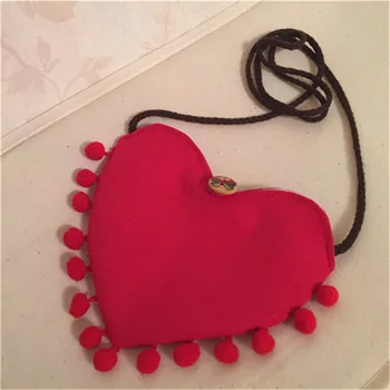 

High Quality Children Coin Purse Lovely Red Heart Shaped Infant Girls Mimi Coin Purse wallet Card Holder Key Coin Money Mini Bag