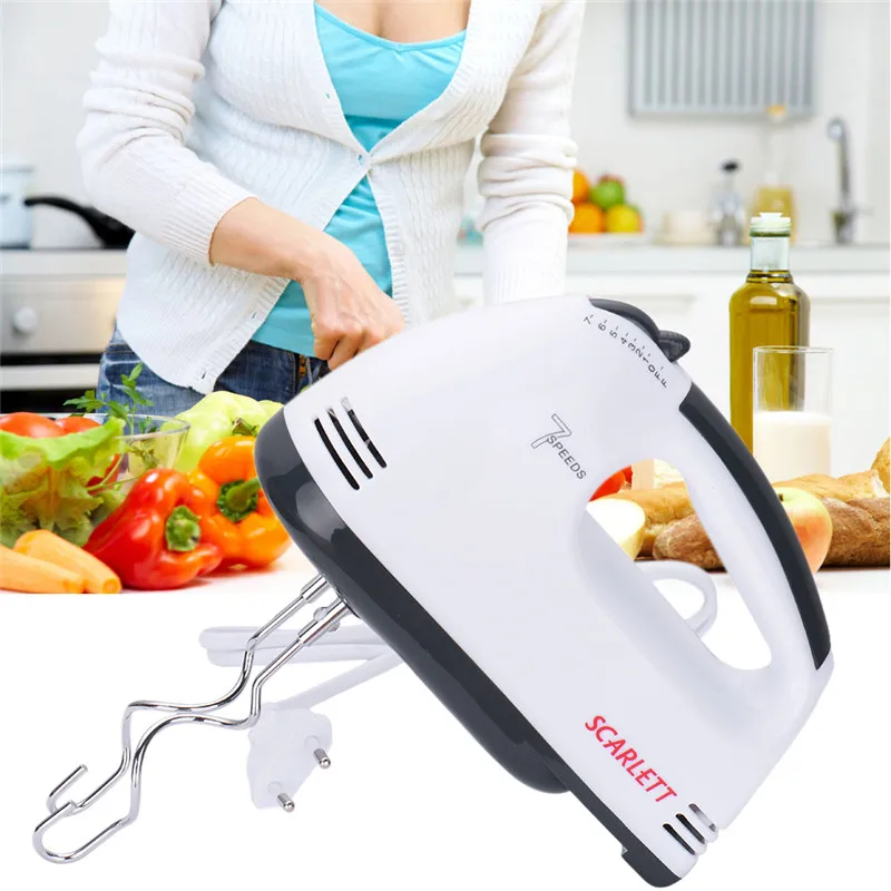 7 Speeds Hand Mixer 180W White Egg Beaters Electric Mixer EU Plug Kitchen Supplier