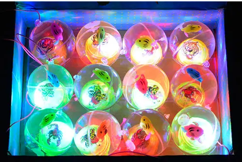 Luminous bouncing ball with elastic string light clear transparent crystal playball children pet toy doggy kids girls boys gift 14