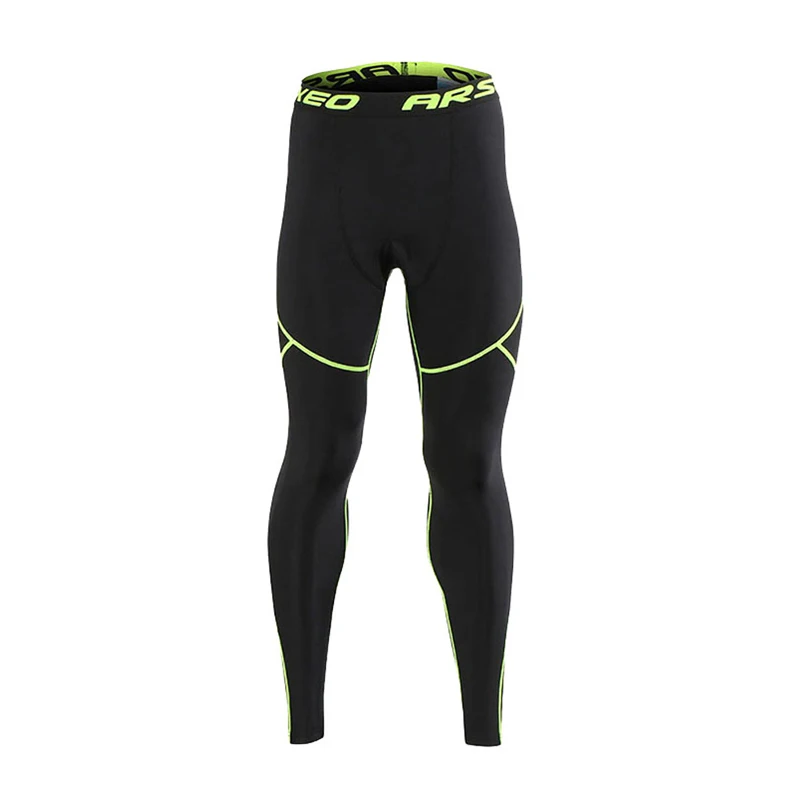 Флисовые теплые обтягивающие брюки для бега брюки для мужчин упражнения для мужчин спортивные Леггинсы для фитнеса базовый слой - Цвет: Black Green Pants