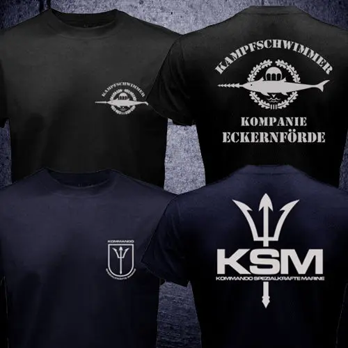 

Germany Special Forces Kampfschwimmer T shirt men two sides KSM Kommando Spezialkrafte Mar gift casual tee shirt USA size S-3XL