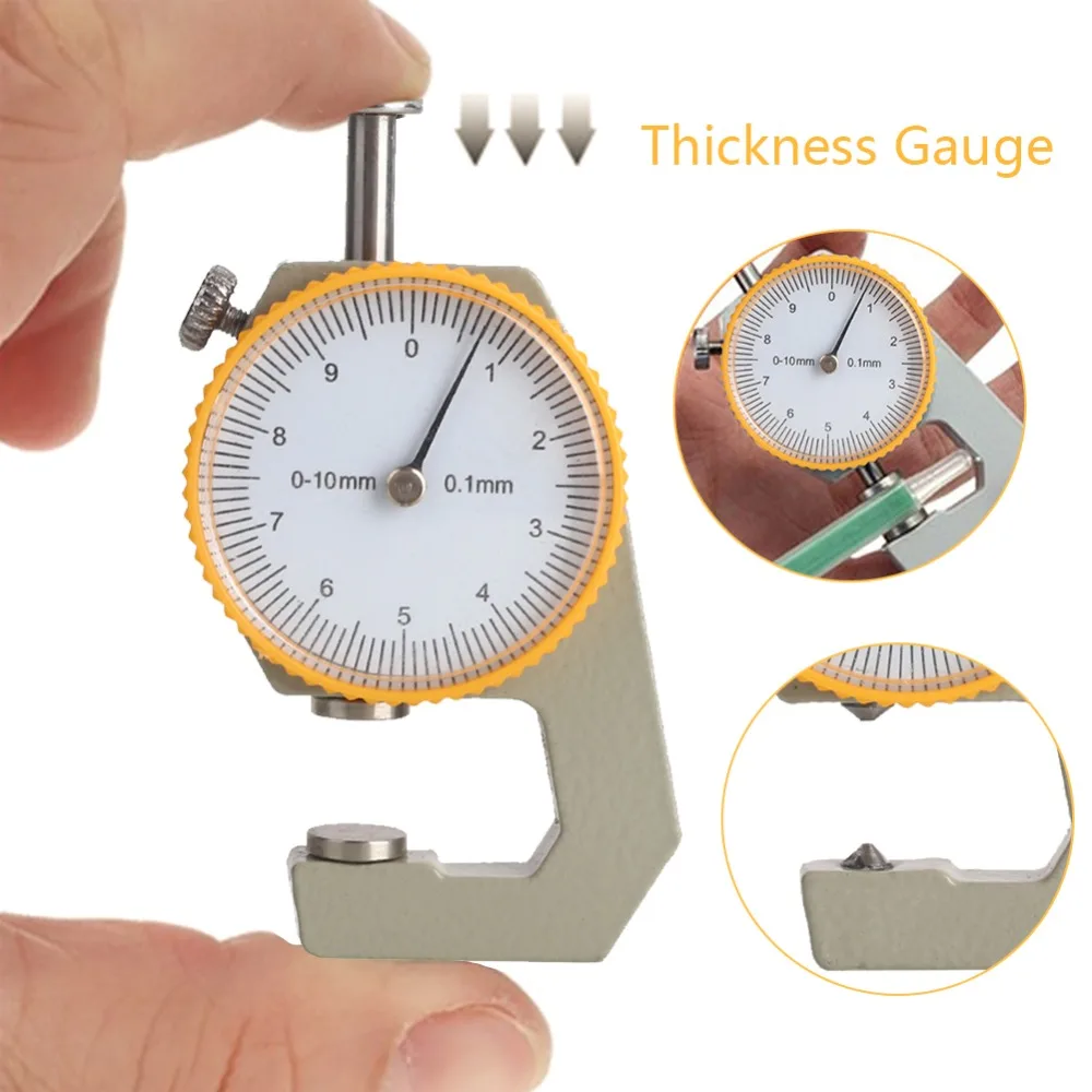 

Silver Yellow Metal Width Measurement Thickness Meter Dial Tester Sturdy Analysis Tool Thickness Gauge Craft Jewelry Measuring