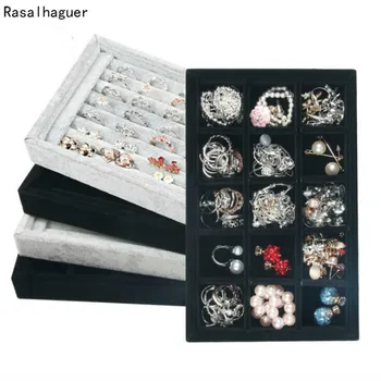 

L22cm*W14cm*H3cm Small Jewelry Box Rings Organizer Earrings Tray Necklace Storage PU and Velvet Material Options Wholesale Price