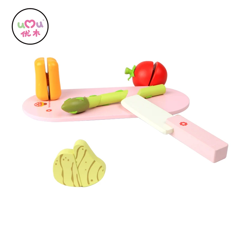 

[Umu] Girl Kitchen Cooking Children's Wooden Toys Utensils Cutlery Sets Play House Toys Chinese Style-Lunch Time New Arrive