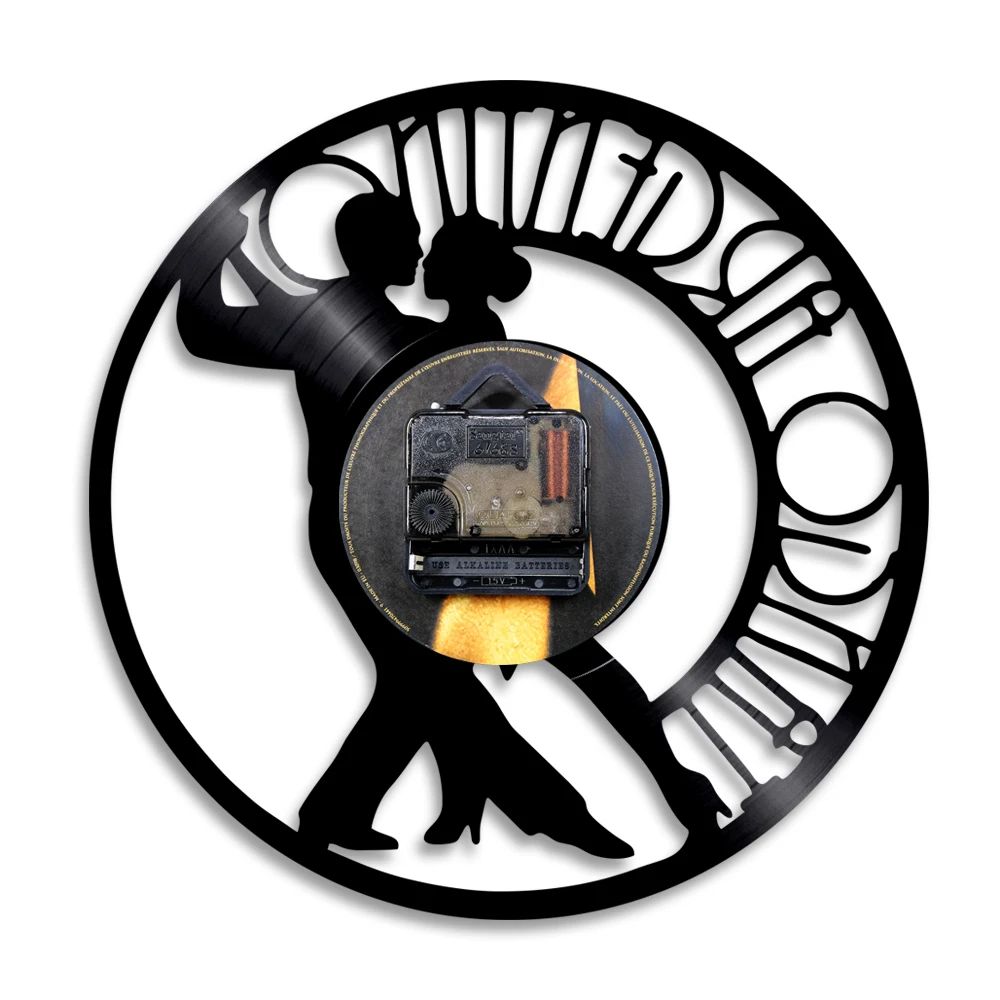 Najtaniej 1 sztuka Tango Argentina sylwetka LED z powrotem wiszące Sport nowoczesne płyta winylowa ścienne zegar do dekoracji domu pilot zdalnego sterowania tancerz prezent