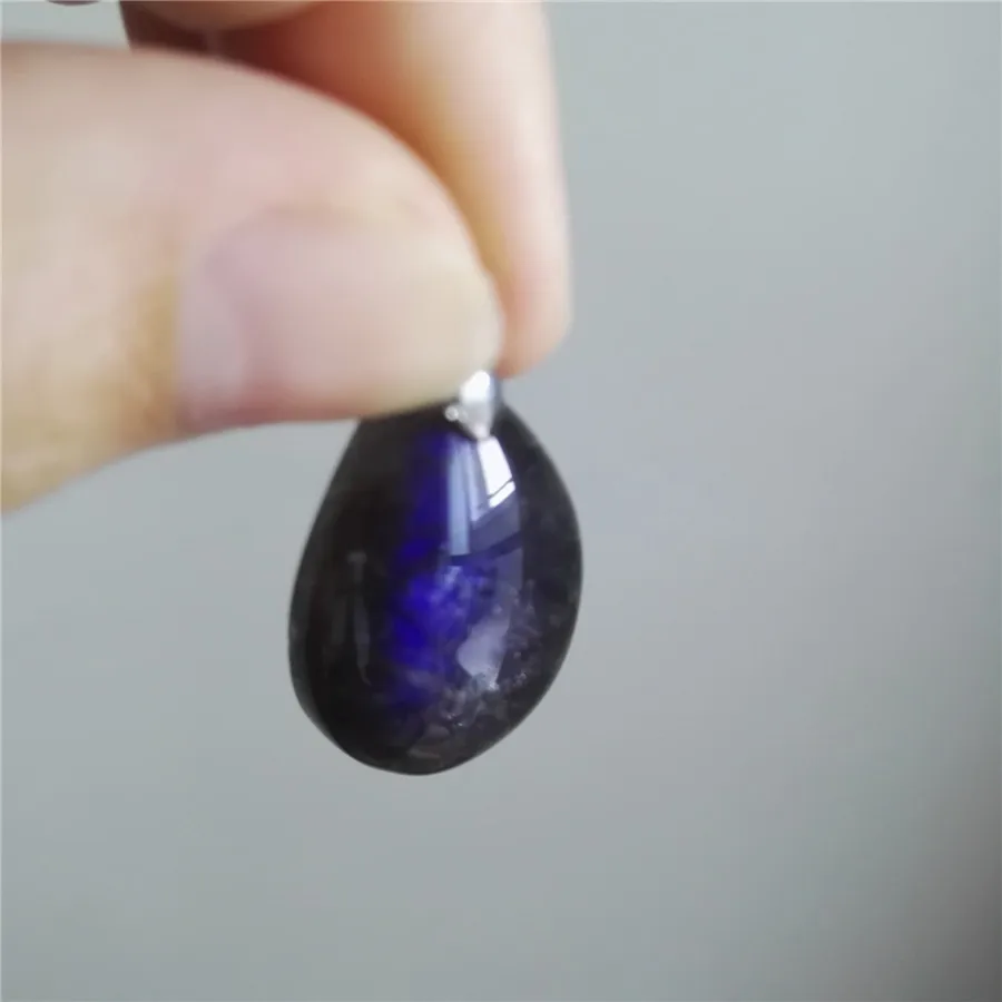 

Precious Strong Blue Lights Natural Labradorite Gems Stone Crystal Water Drop Bead Necklace Charm Pendant mm