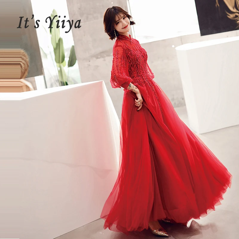 

Evening Dresses Sexy Backless 2019 O-neck Sling Prom Dress Long Plus Size Women Party Dresses Half-sleeve Robe De Soiree E530