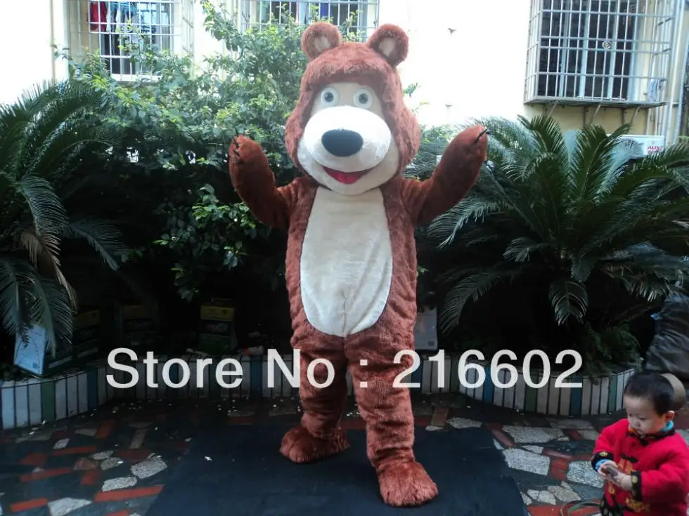 

high quality Masha Bear Bruin Ursa Grizzly Costume Mascot Adult Character Costume Cosplay mascot costume free shipping