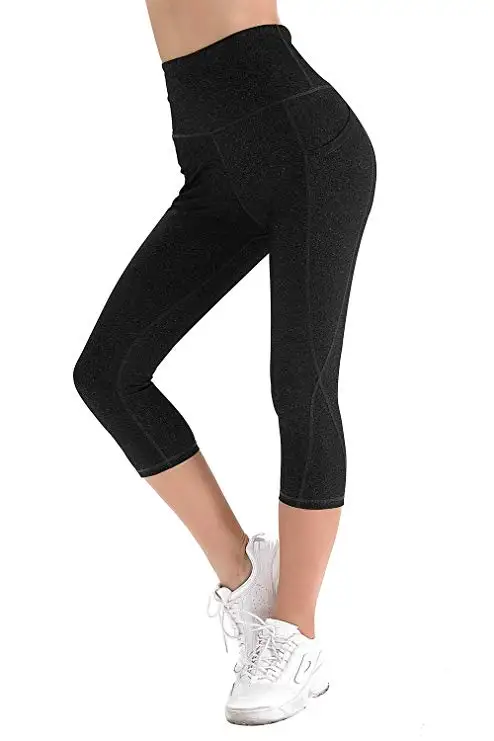 

Women's Capri Legging Inner Pocket Non See-Through Fabric Leggings