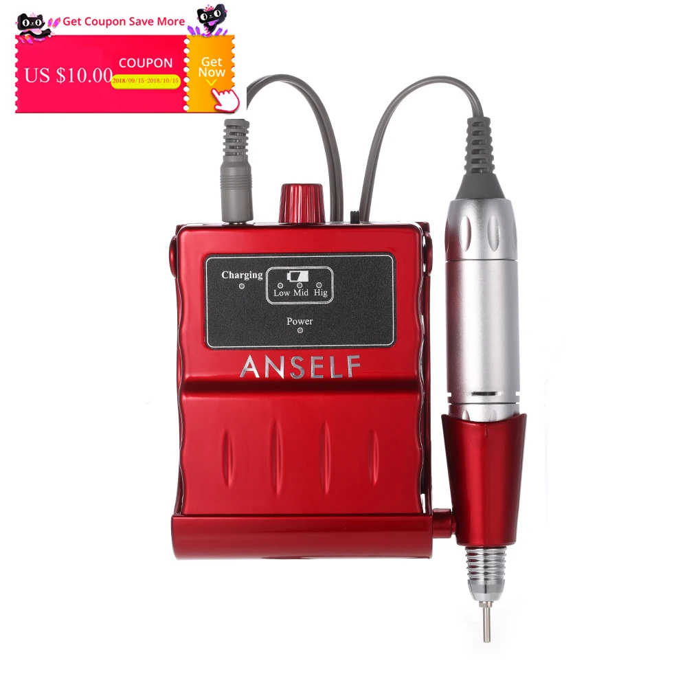 

30000RPM Anself Electric Nail Drill Machine with Nail Drill Bits Rechargeable Acrylic Nail Polisher Tool Pedicure & Manicure Kit