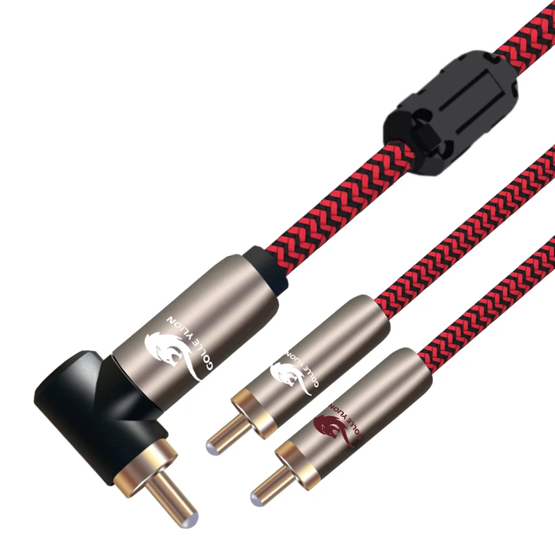 

Audio Cable Audiophile Angle RCA to 2 RCA Male Splitter Y Cable for Amplifier Speaker Subwoofer OFC Shielded RCA to Dual RCA