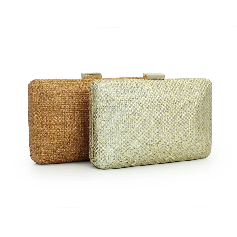 straw mat evening purse clutch chain shoulder bag women's handbag (C492