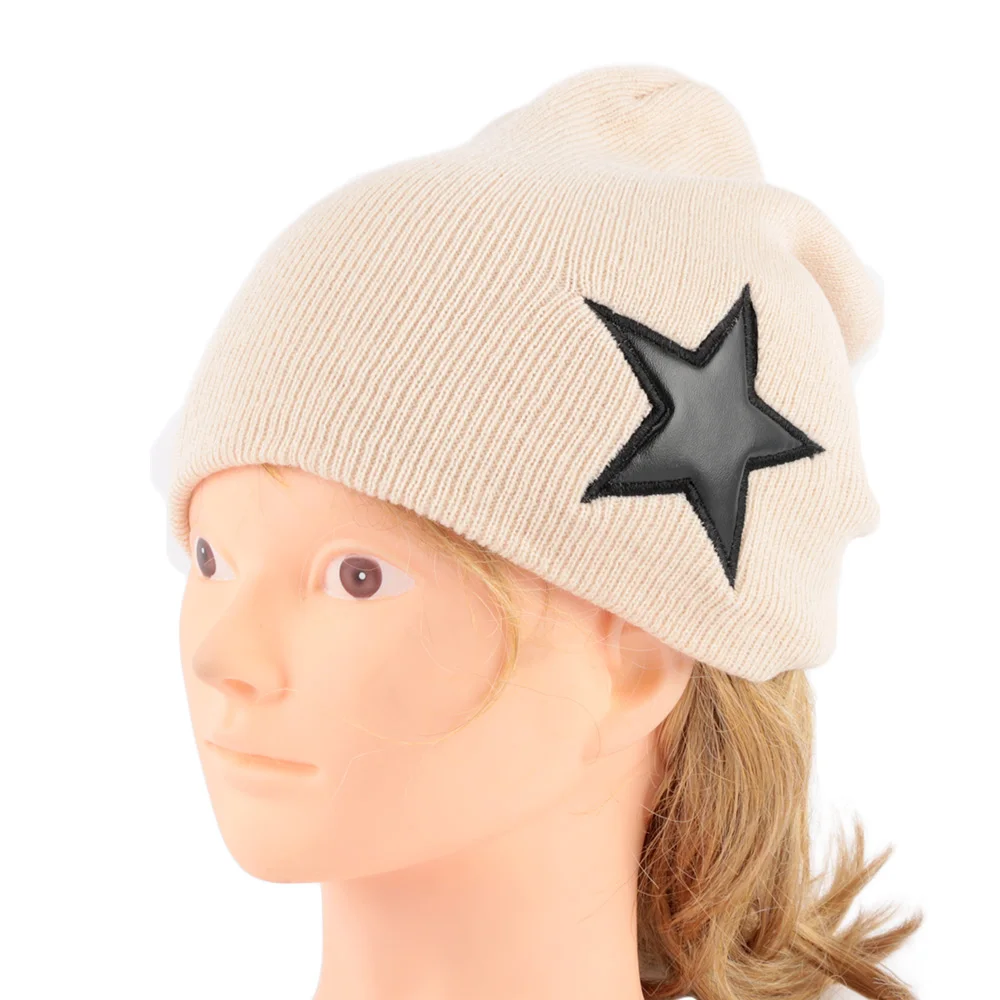 Повседневная стильная женская и мужская пятиконечная звезда теплая трикотажная шапка с черепами хип-хоп вязаная шапка Удобная вязаная шапка с манжетой зимний подарок
