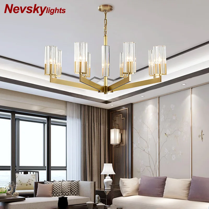 

Modern Fixtures Lamp led ceiling kroonluchtera for Living Room copper chandelier lighting lampadario chandeliers ceiling