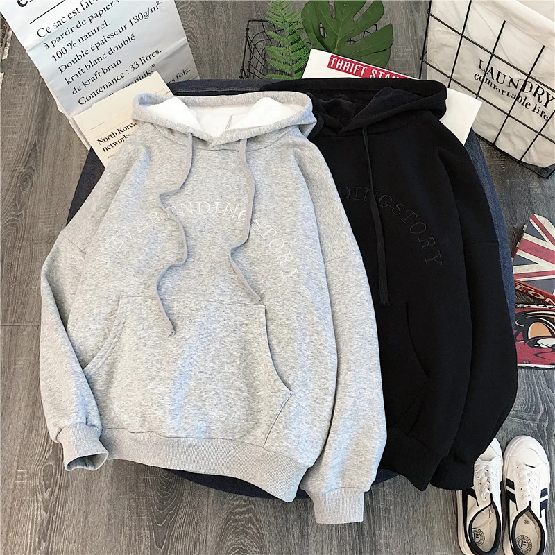 هوديس النساء مقنعين إلكتروني بسيط كل مباراة الترفيه المعتاد البلوفرات الكورية نمط الدافئة Kawaii إمرأة فضفاض ملابس عصرية هوديس النساء مقنعين إلكتروني بسيط كل مباراة الترفيه المعتاد البلوفرات الكورية نمط الدافئة Kawaii إمرأة فضفاض ملابس عصرية