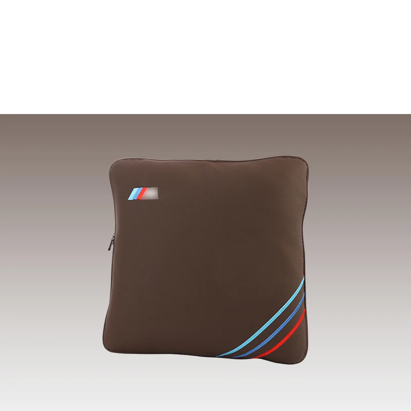 Lsrtw2017 волокна кожи с хлопковой подкладкой автомобиля многофункциональная подушка одеяла для Bmw X3 - Название цвета: dark brown