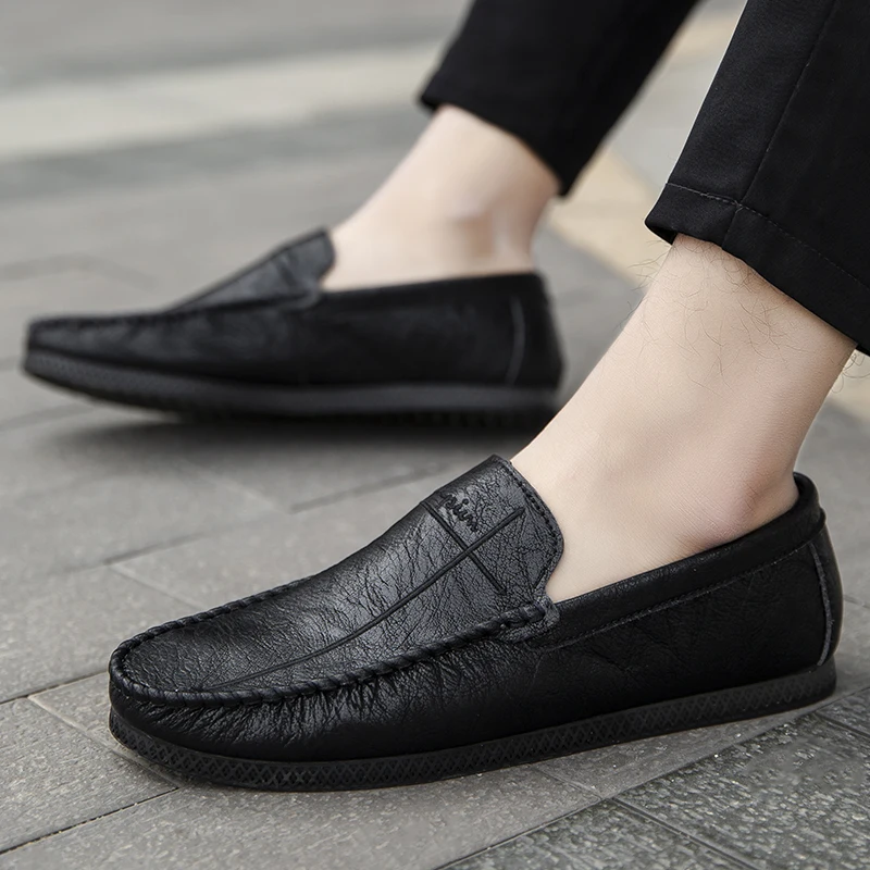 

Original Moccasins Gommino Leather Drivers With Sylvie Web Buckle Loafer Slipper Men Flats Casual Camp Moosehide Summer Shoes