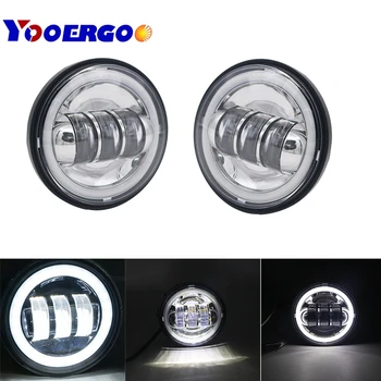 

1 Pair Chrome 4.5 Inch 30W LED Fog Lights Passing Auxiliary Lamp With DRL For Motorcycle