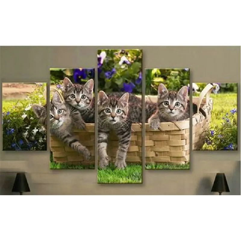

Diy Diamond Painting cats basket 3D Rhinestone Cross Stitch Kits full square Diamond Embroidery icons Needlework Set Home Decor