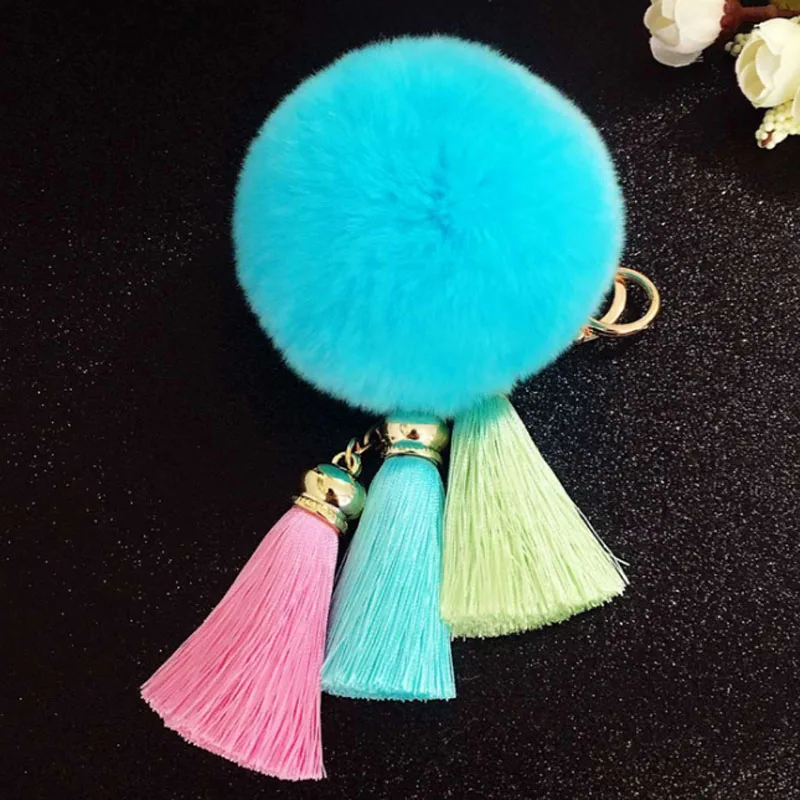 Горячая Распродажа CuteTassel помпон кисточка кулон брелок для автомобиля меховой