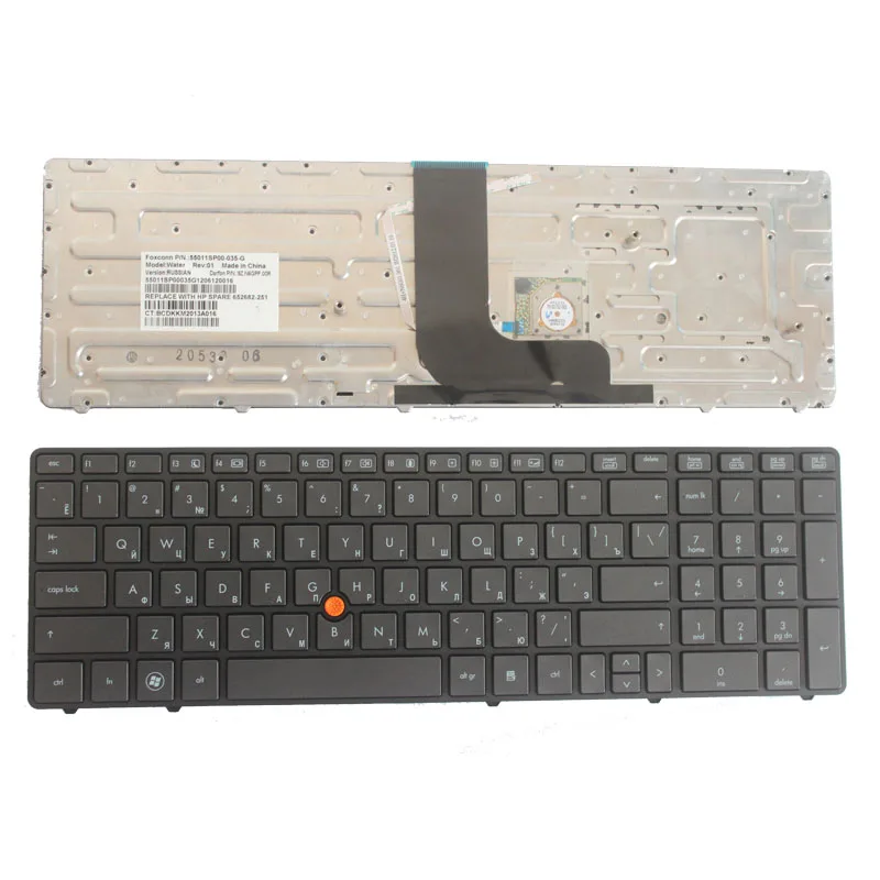 

NEW Russian Laptop Keyboard for HP Elitebook 8560W 8570W RU without Backlit Keyboard