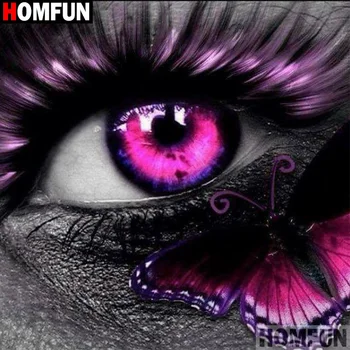 

HOMFUN Full Square/Round Drill 5D DIY Diamond Painting "Butterfly eye" 3D Embroidery Cross Stitch 5D Decor Gift A16836