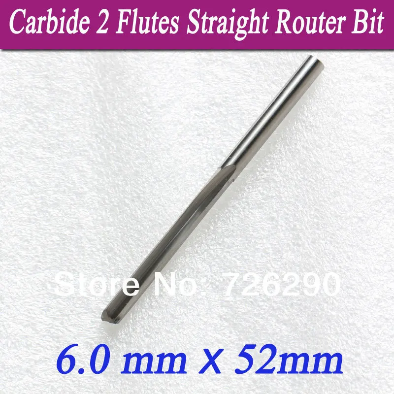 

1 pcs 6.0*52mm Two Flute Straight knife, CNC Cutter, Solid Carbide Milling Cutters, Fools for Carving Wood